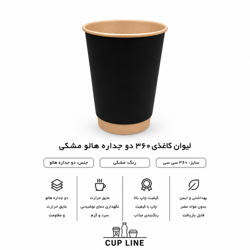 لیوان کاغذی 360 سی سی دوجداره مدل هالو