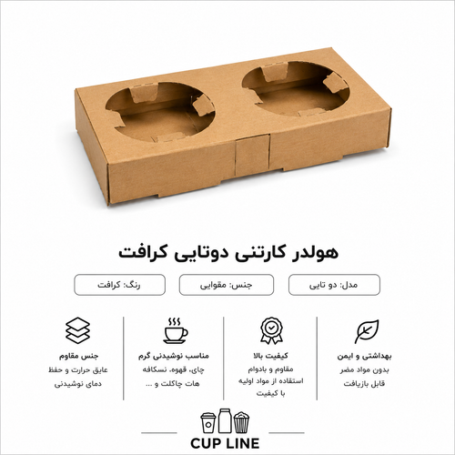 هولدر مقوایی لیوان دو تایی (۱۰۰ عددی)