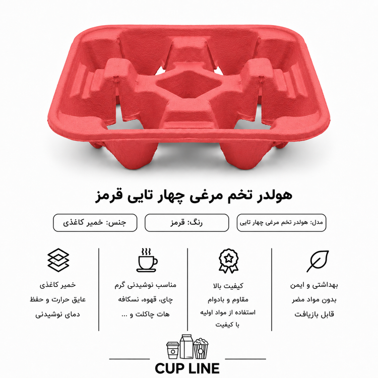 هولدر لیوان چهار تایی (هولدر تخم مرغی) 200 عددی