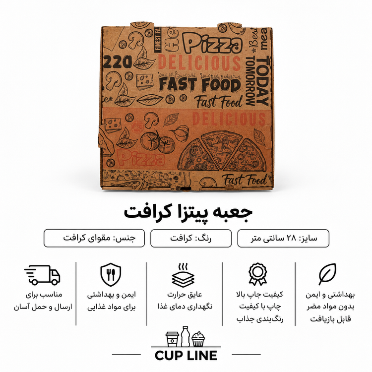 جعبه پیتزا ۱۰۰ عددی | کاپ لاین